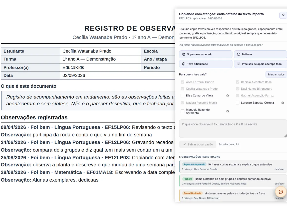Parecer do aluno, sem redigir do zero.
